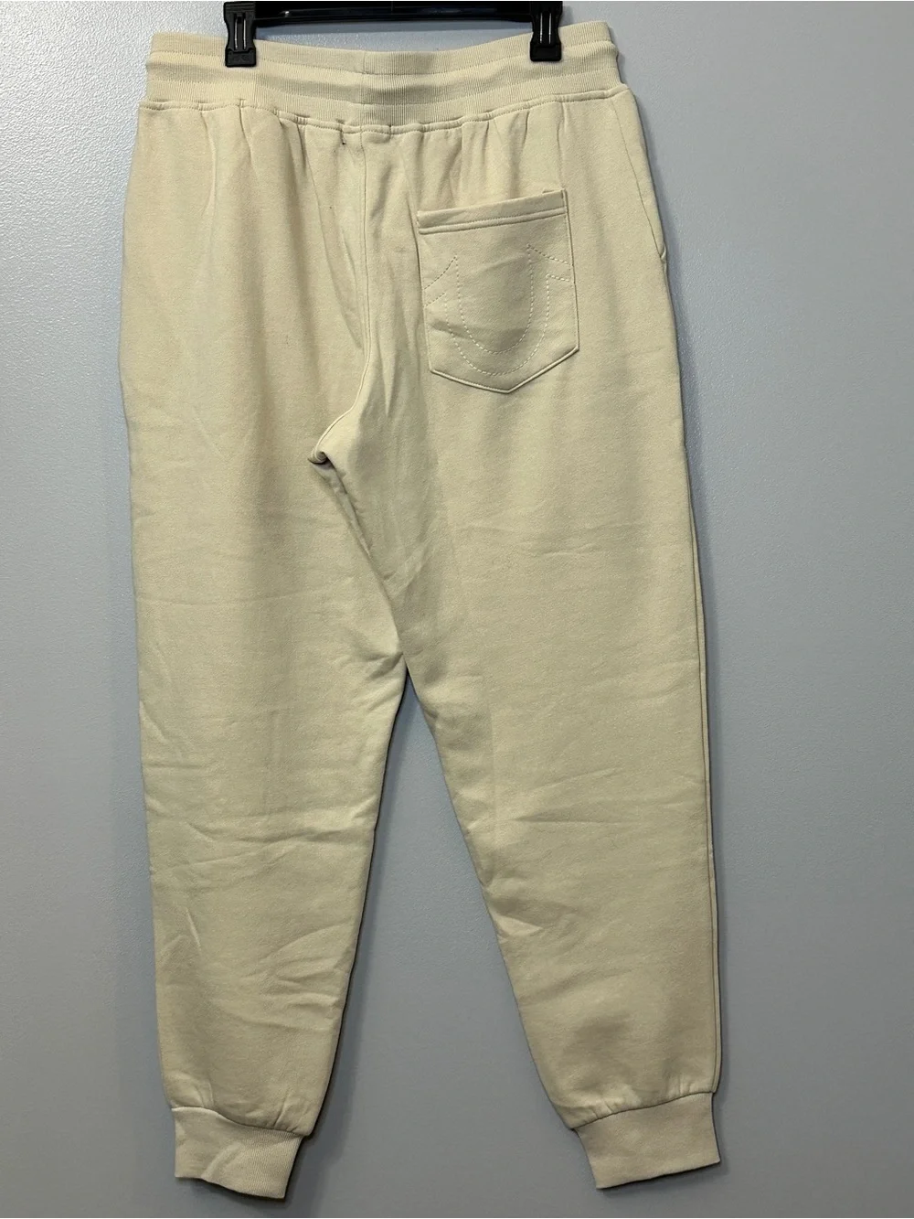 True Religion Buddha HS Jogger Sweatpants Fog Cream Off-White Men’s Large $109